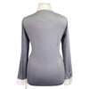Hadley Performance Bib Front Long Sleeve Show Shirt  in White/Grey