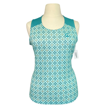Riding Sport Ladies’ Air Cool Print Tank Top in Mint/Green Horseshoes