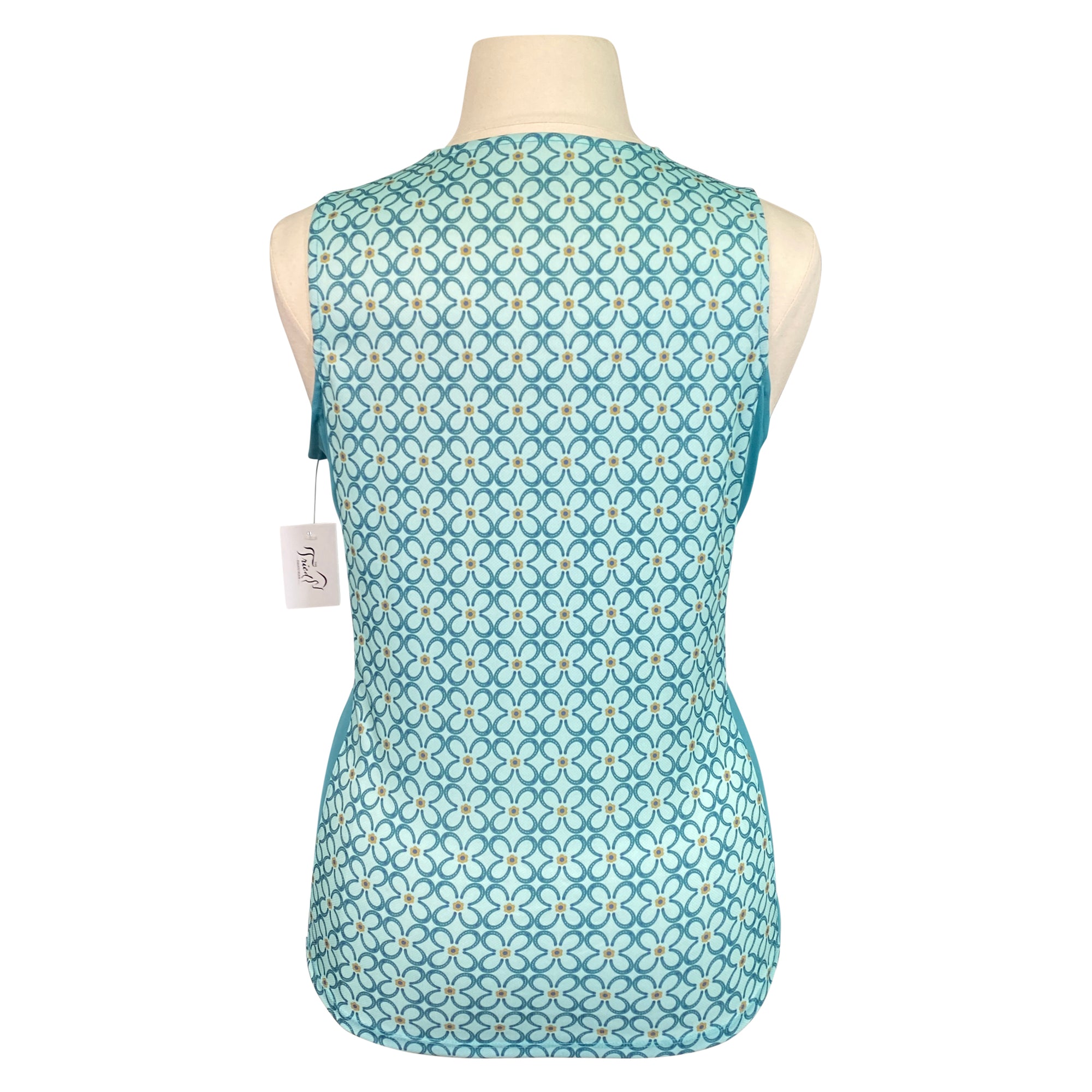 Riding Sport Ladies’ Air Cool Print Tank Top in Mint/Green Horseshoes