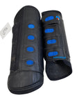 Premier Equine Air Cooled Original Eventing Boots-Hind in Black w/Blue