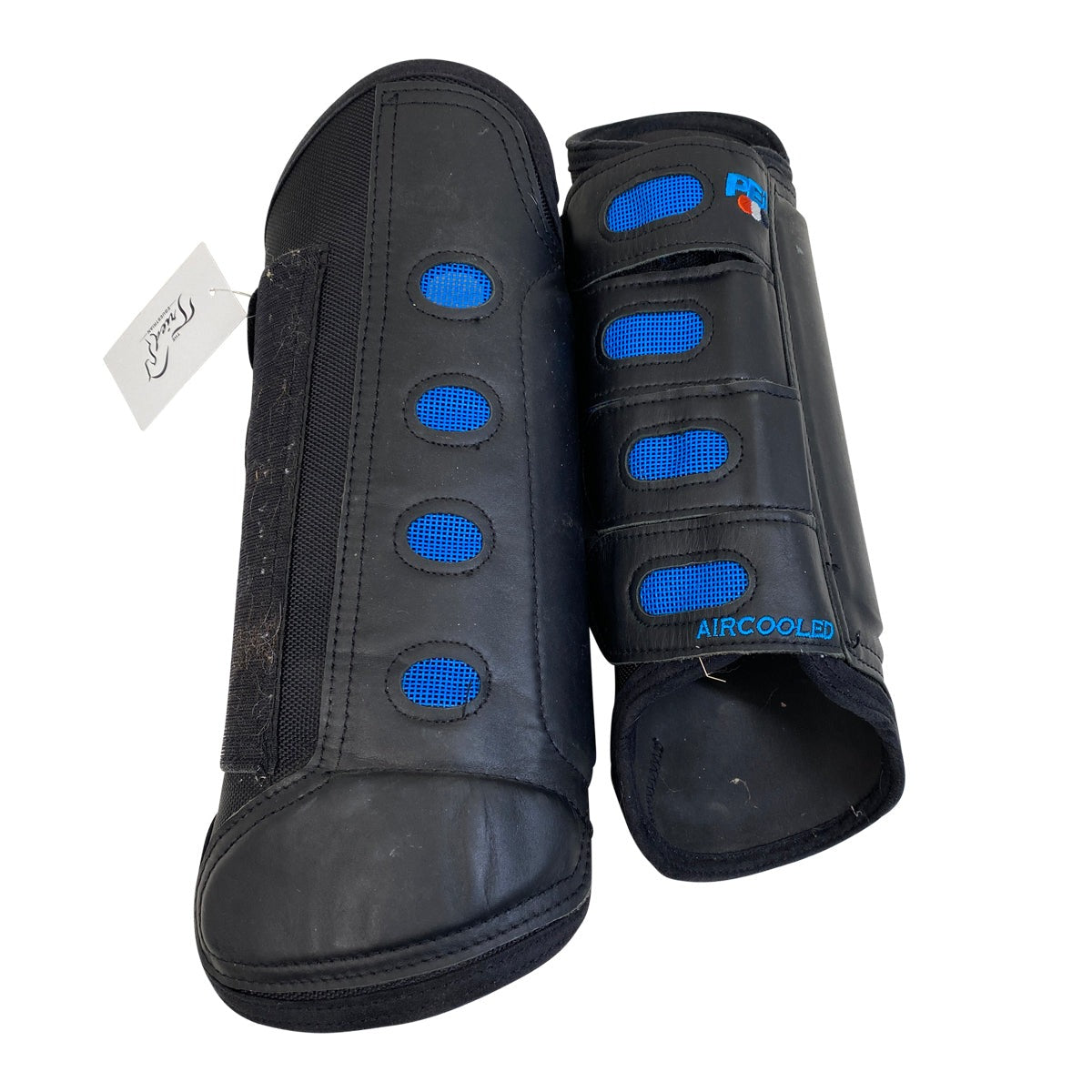 Premier Equine Air Cooled Original Eventing Boots-Hind in Black w/Blue
