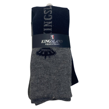 Kingsland Wool Mix Socks in Navy/Grey