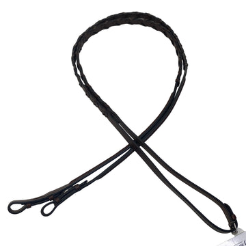 KL Select Fancy Raised Laced Reins in Brown