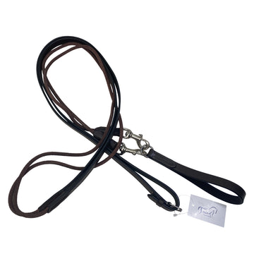 Dy'on Rope and Leather Draw Reins in Brown