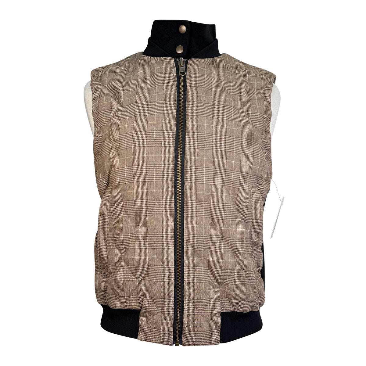 Solid Citizen 'Mae' Vest in Tan Plaid/Black