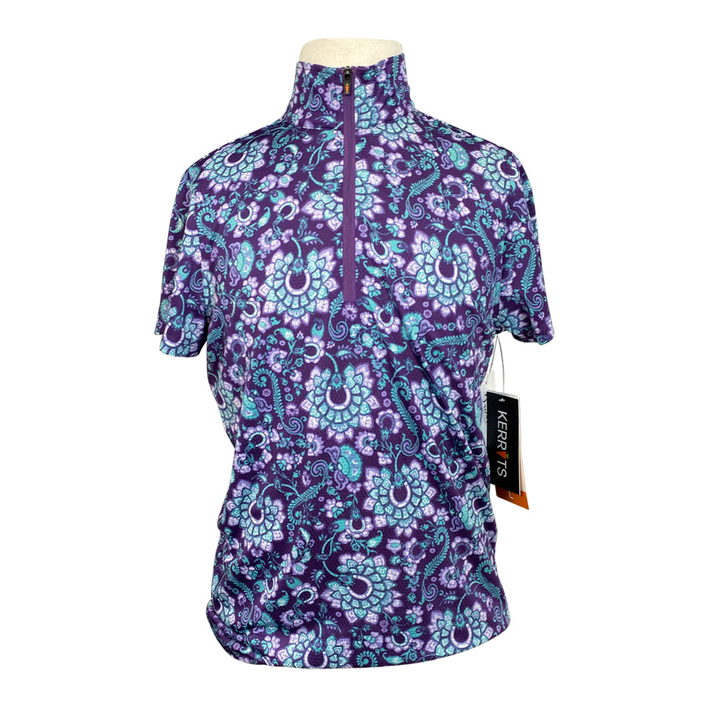 Kerrits 'Always Cool Ice Fil®' Short Sleeve in Purple/Aqua Iris Paisley  - Children's XL