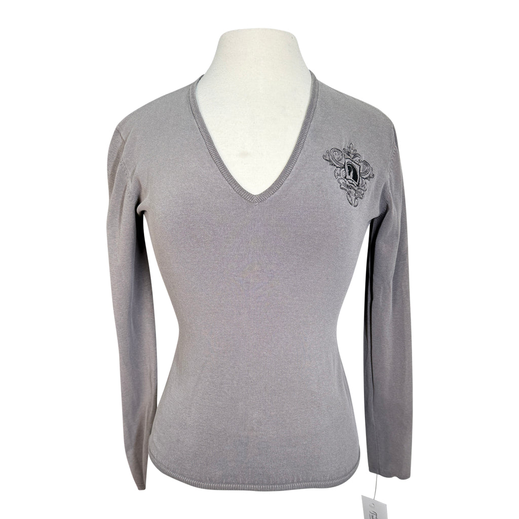 Romfh V-Neck Sweater in Grey - Women's Small
