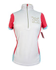 Horseware Newmarket 1/4 Zip Shirt in White/Pink