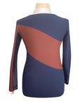 Back of Criniēre 'Sophie' Schooling Top in Navy/Burgundy  - Women's XL