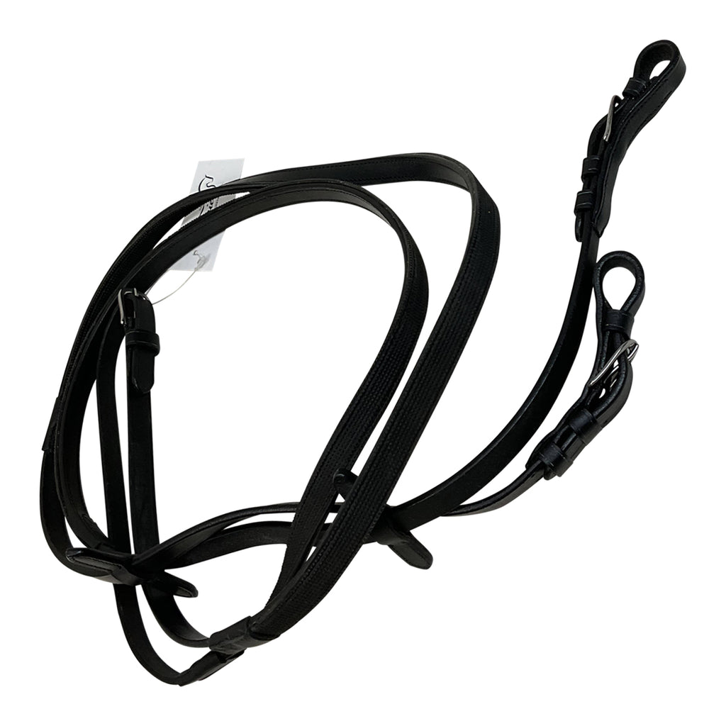 Rubber Lined Reins in Black - Full