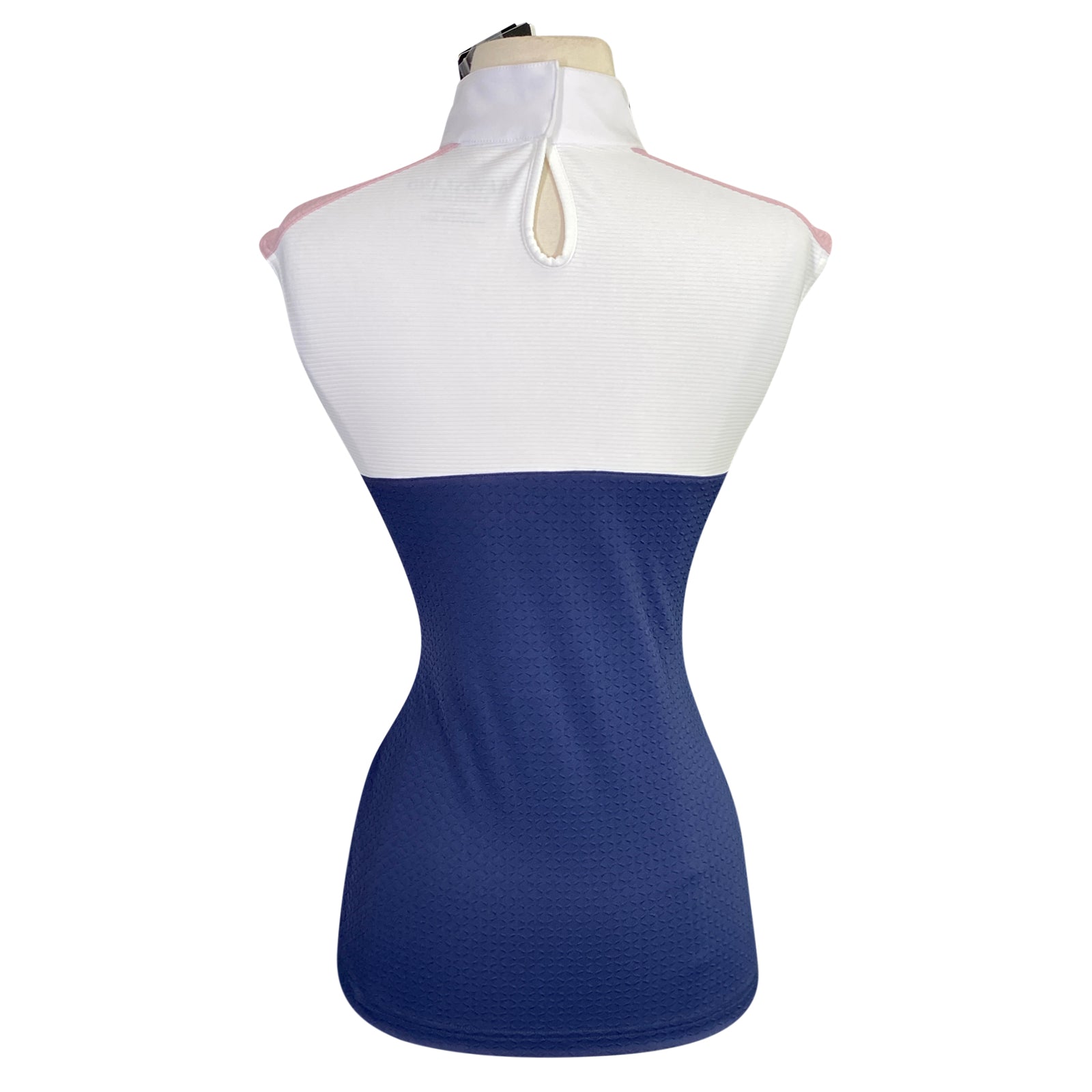 Kingsland 'Lia' Sleeveless Show Shirt in Navy/Blush/White - Women's Small