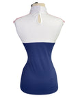 Kingsland 'Lia' Sleeveless Show Shirt in Navy/Blush/White - Women's Small