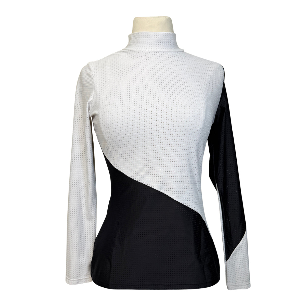 Equestrian Club 'Bella' Turtleneq Shirt in Black/White