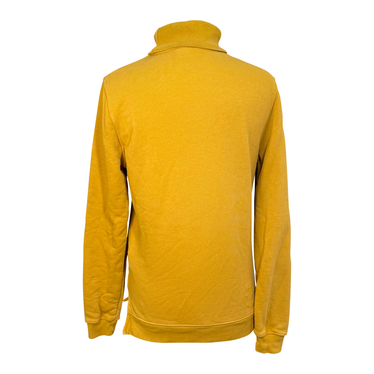 Back of Cavalleria Toscana Embossed Turtleneck Pullover Sweatshirt in Mustard - Women's XS