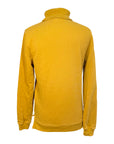 Back of Cavalleria Toscana Embossed Turtleneck Pullover Sweatshirt in Mustard - Women's XS