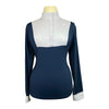 SmartPak 'Hadley' Performance Bib L/S Show Shirt  in Navy/White - Women's Large