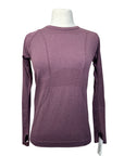 Lululemon 'Swiftly' Tech Long Sleeve 2.0 (Waist Length) in Heather Maroon