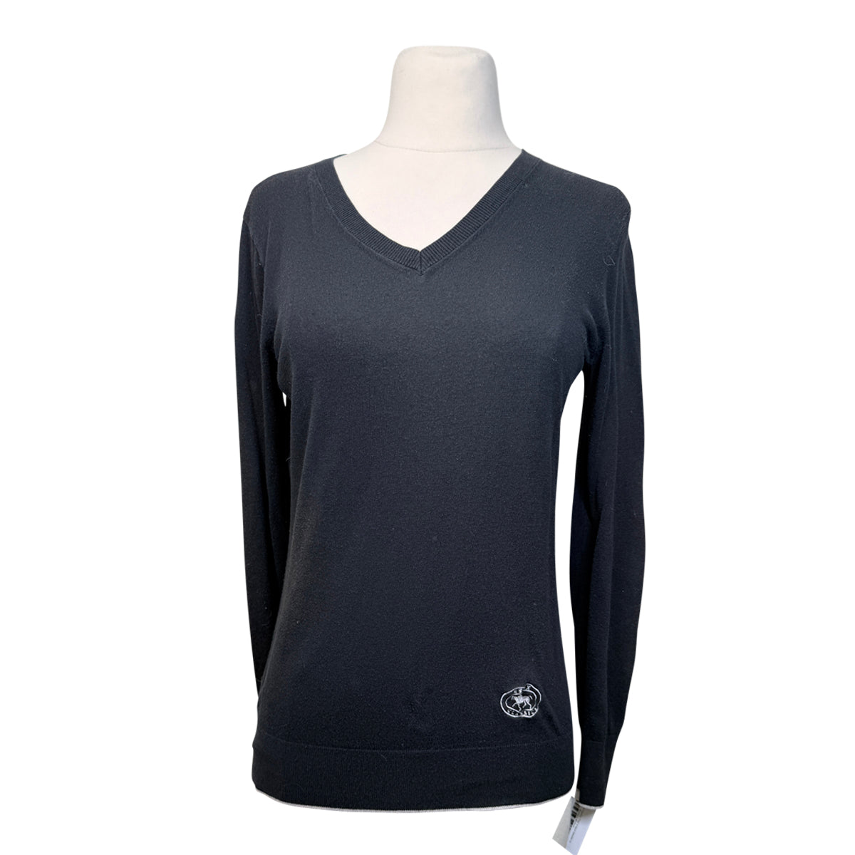 Essex Classics 'Trey' V-Neck Sweater in Black