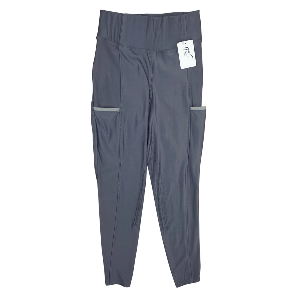LeMieux Pull On Full Seat Silicone Breeches in Metal - Women's 22