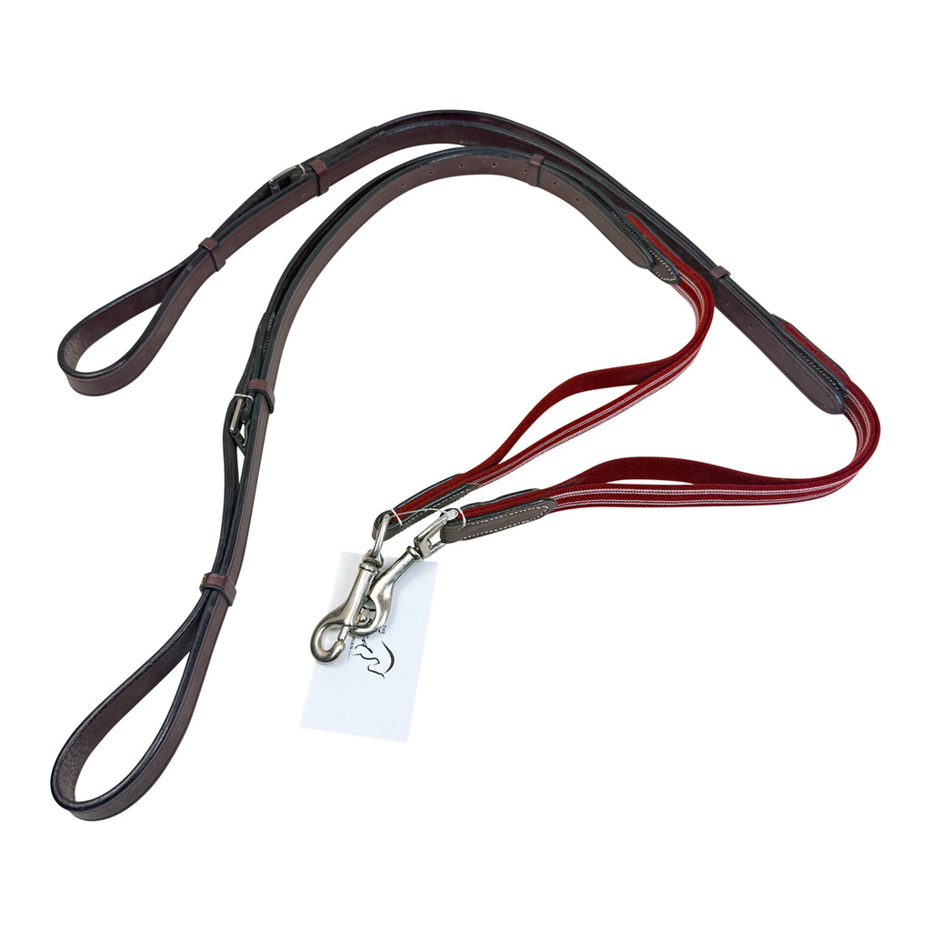 Leather Elastic Side Reins in Brown