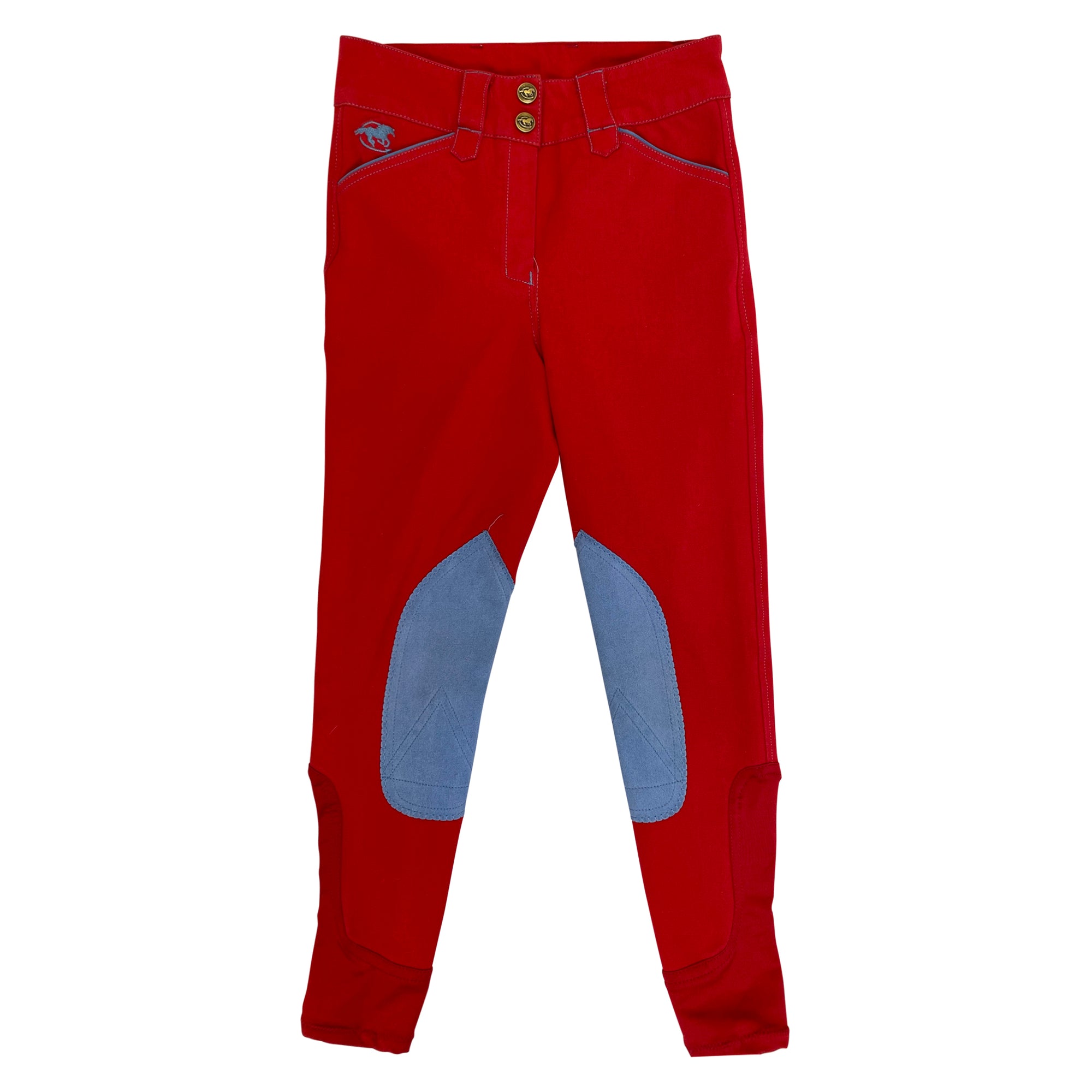 SmartPak Piper Breeches in Red Barn/Sky Blue - Women's 30R