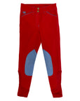 SmartPak Piper Breeches in Red Barn/Sky Blue - Women's 30R