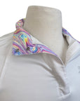 RJ Classics 'Maddie Jr' Long Sleeve Show Shirt in White/Pastel Tye Dye