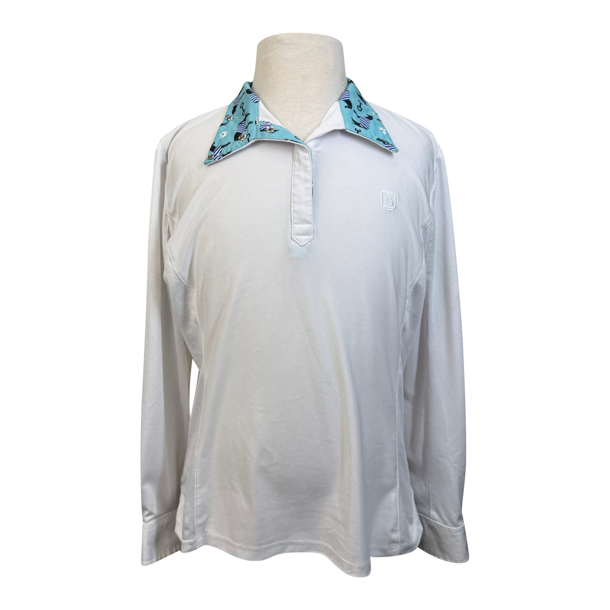 Romfh Chill Factor Long Sleeve Show Shirt in White/Blanketed Horses