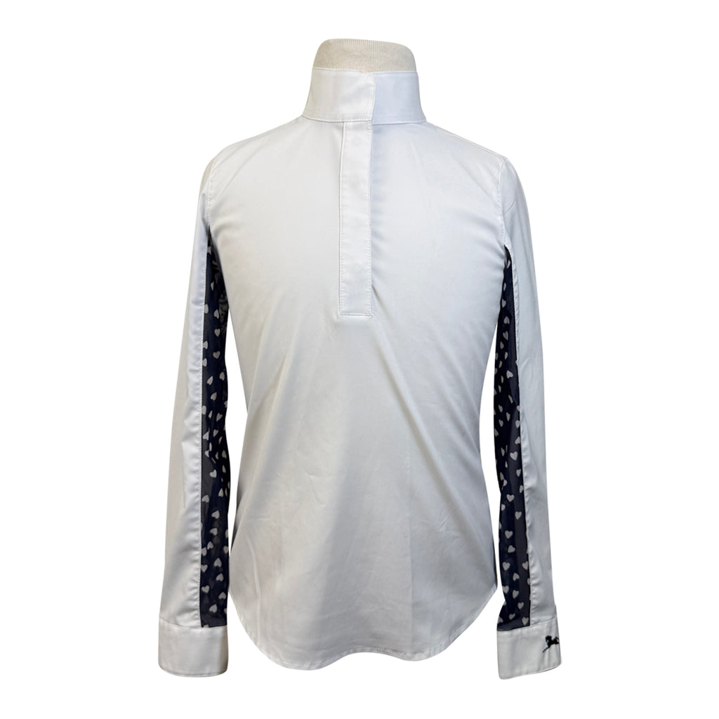 RJ Classics Junior 'Lauren' Show Shirt in Navy Hearts/White