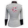 Equestrian Club 'Channel' Top in Black & White Stripe