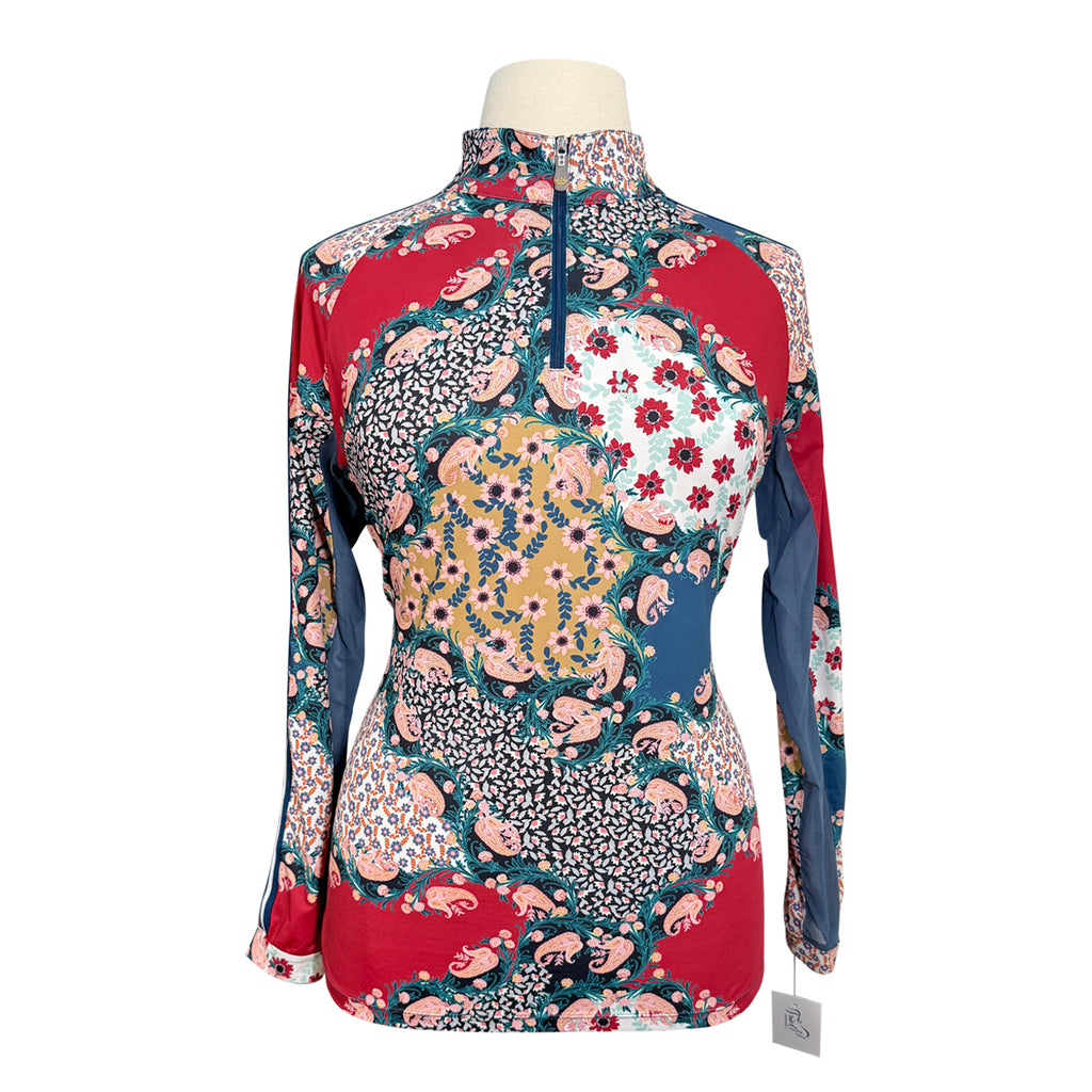 Kastel Long Sleeve Zip Shirt in Patchwork Floral