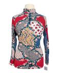 Kastel Long Sleeve Zip Shirt in Patchwork Floral