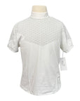 e Short Sleeve Competition Shirt in White/Grey Flowers