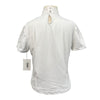 e Short Sleeve Competition Shirt in White/Grey Flowers