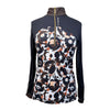 Novella Equestrian 'The Diva' Long Sleeve Shirt in Black/Autumn Floral