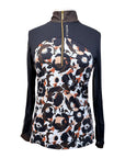 Novella Equestrian 'The Diva' Long Sleeve Shirt in Black/Autumn Floral