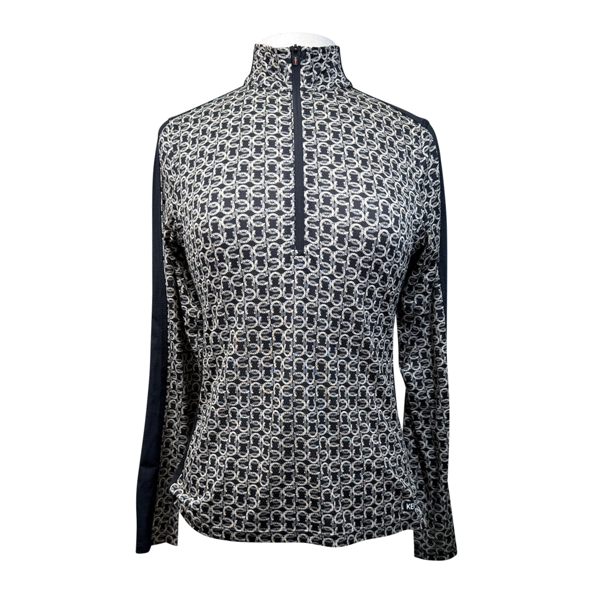 Kerrits 'Ice Fil Lite' Long Sleeve Sun Shirt in Black/Horseshoes
