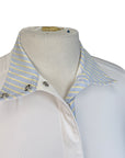 Essex Classics Beacon Hill Talent Yarn Long Sleeve Show Shirt in White/Madison - Women's XL