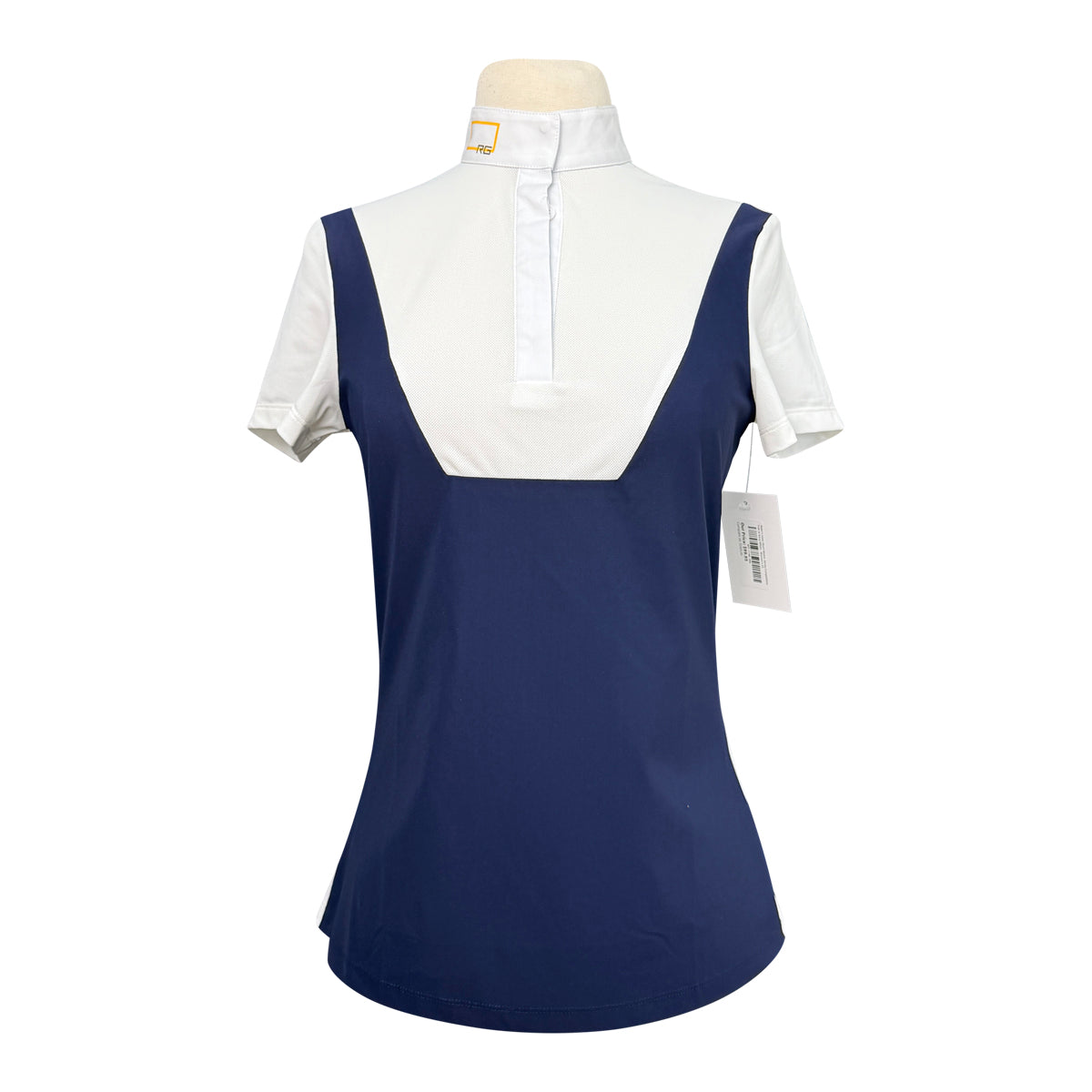 Rider's Gene Short Sleeve Jersey Competition Polo in Navy/White