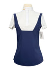 Rider's Gene Short Sleeve Jersey Competition Polo in Navy/White