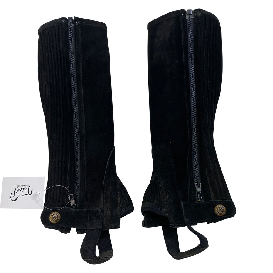 Perri's Suede Zipper Half Chaps in Black