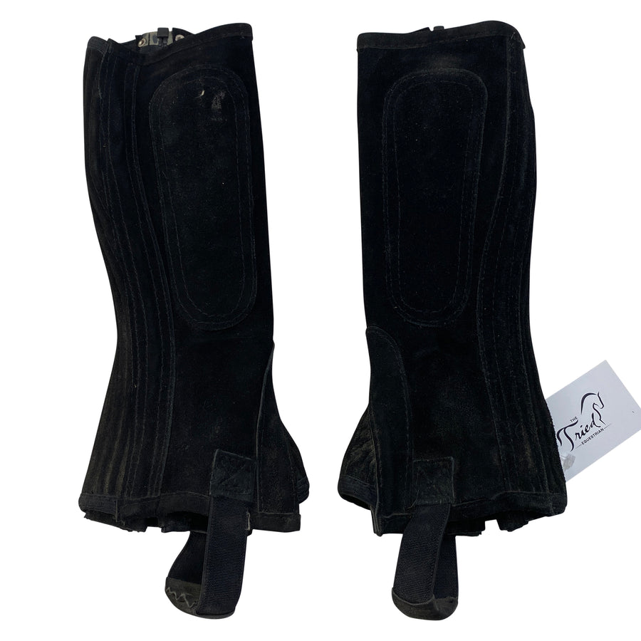 Perri's Suede Zipper Half Chaps in Black