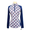 SanSoleil Sun Shirt in Navy/Pink Plaid
