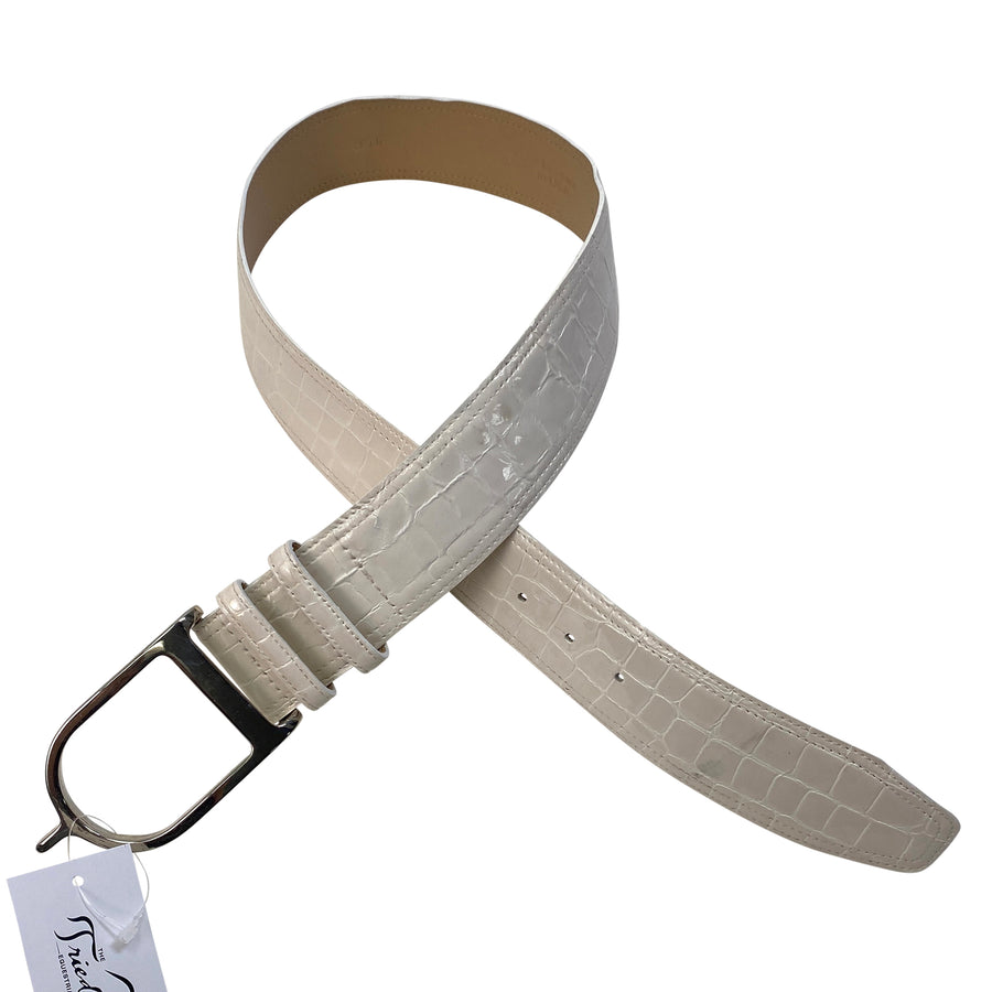 G. Duftler Designs Spur Belt in Cream Croc
