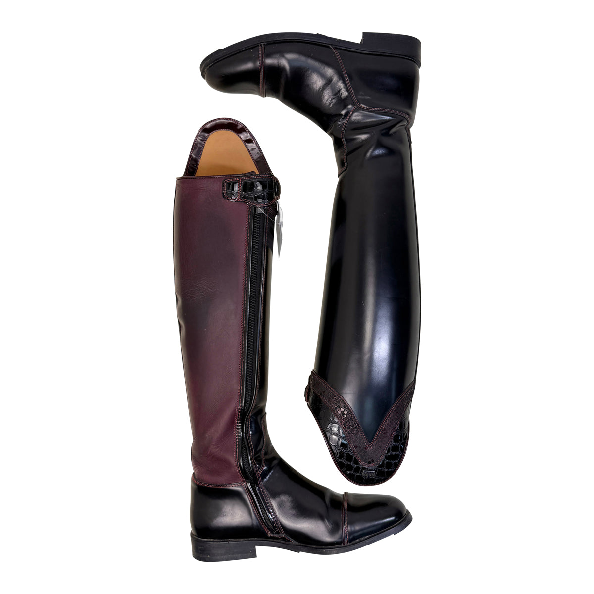 Kingsley &#39;Capri&#39; Dressage Boots in Black/Burgundy