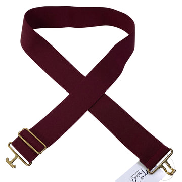 Elastic Surcingle Belt in Wine/Gold
