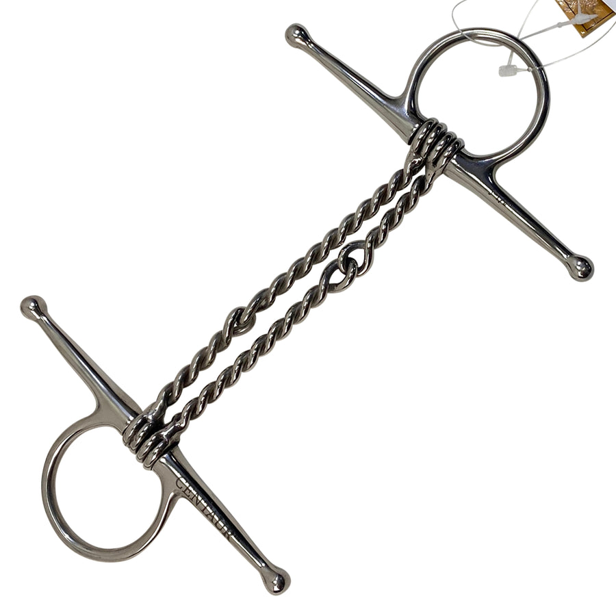Centaur Double Twisted Wire Full Cheek Snaffle Bit in Stainless Steel