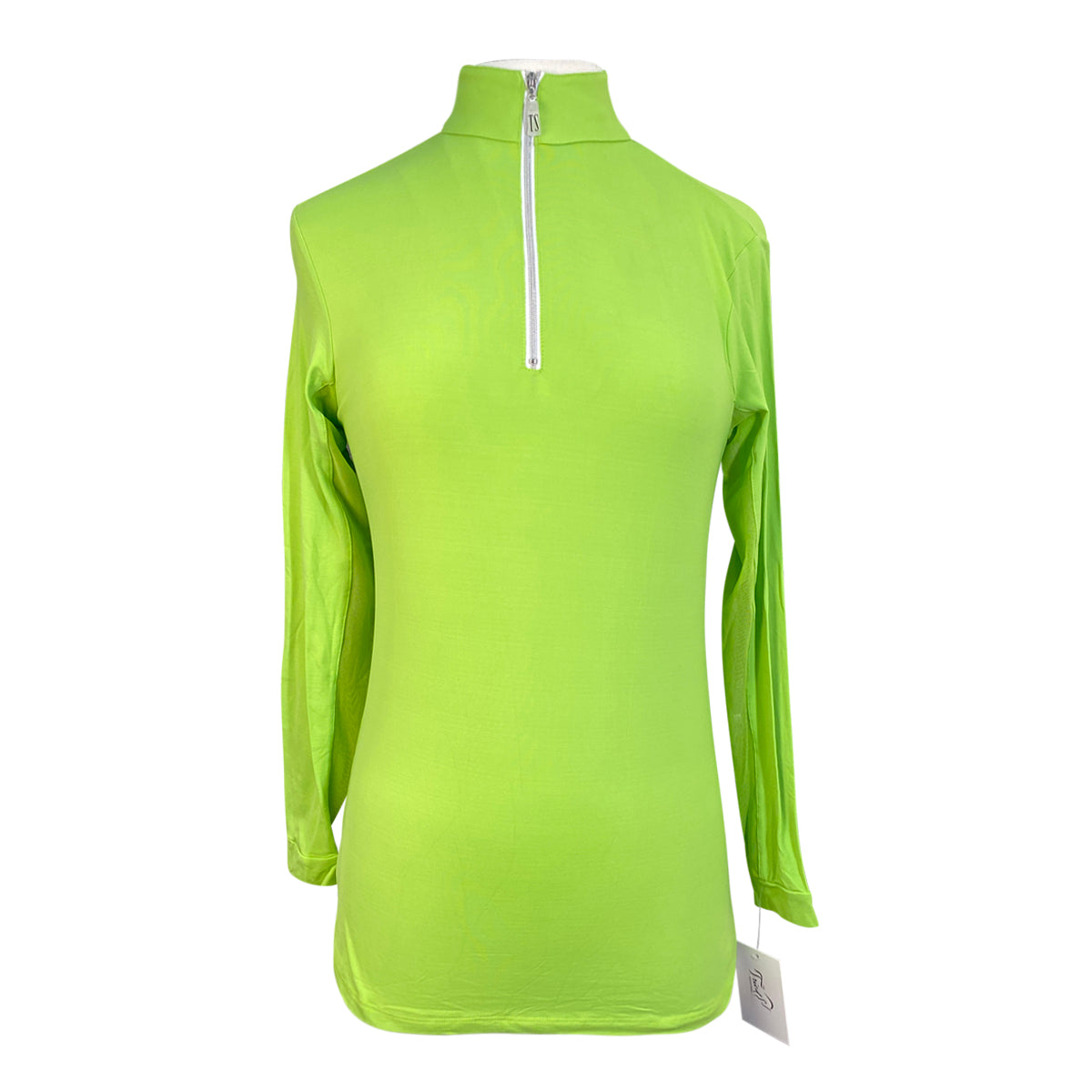 Front of Tailored Sportsman Long Sleeve 'Ice Fil' Shirt in Apple Green - Women's XXS