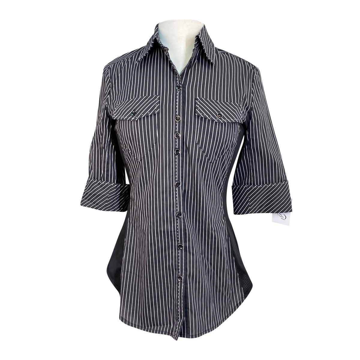 Goode Rider Ideal Top in Black/White Stripes