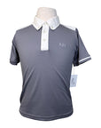 Belle &amp; Bow Short Sleeve Show Polo in White/Grey